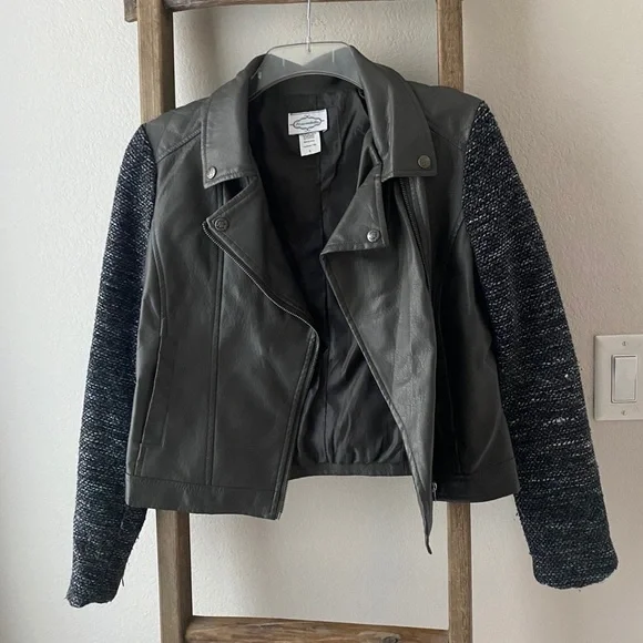 Rhapsodielle - grey leather jacket - size S - Picture 1 of 5